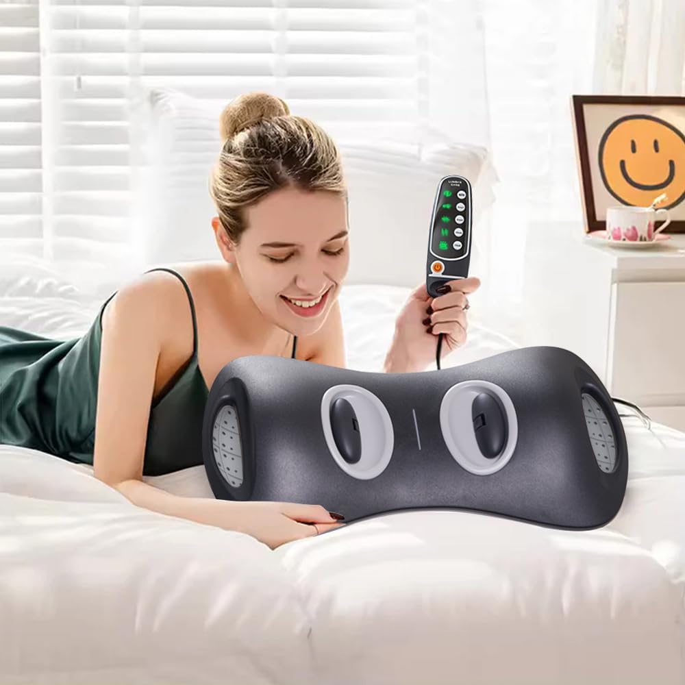 Siyaco Electric Lumbar Traction Massager - Heat Function for Muscle Relaxation, Ergonomic Design Lumbar Traction Device
